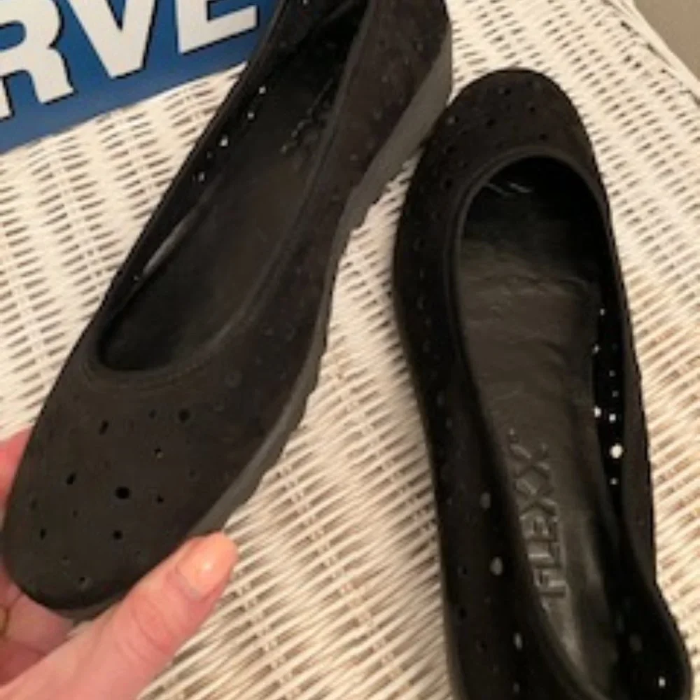 The Flexx Black Comfortable Mini-Wedge Shoe Size 8-1/2 Excellent - Picture 4 of 7